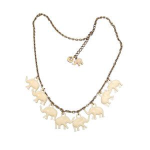 Vintage Lisner Multi Elephant Charm Necklace (A2004)
